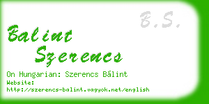 balint szerencs business card